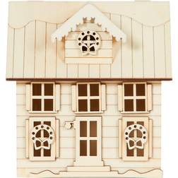 Wooden Christmas House Wood Decoration