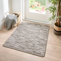 Dunelm Marvel Broken Stripe Hard-wearing Washable Utility Mat Natural