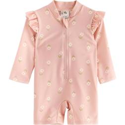 Lindex Baby Frilly Long Sleeve Swimsuit - Light Dusty Pink