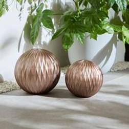 Dunelm Set of 2 Bronze Resin Garden Sculpture Balls