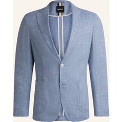 BOSS Slim Fit Wool Blend Suit Jacket - Pastel Blue