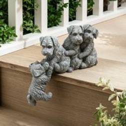 Dunelm 4 Schnauzer Garden Décor - Grey