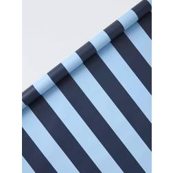 John Lewis Wide Stripe Wrapping Paper 3m Mid Blue