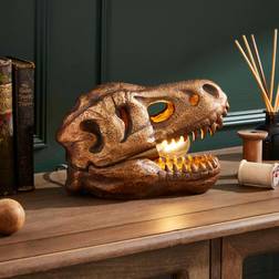 Natural History Museum Tyrannosaurus Skull - Gold Table Lamp