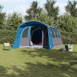 vidaXL Family Tent with Windows Tunnel Blue 8-Person Waterproof