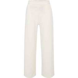 JDY Petite Wide Leg Tailored Trousers - White