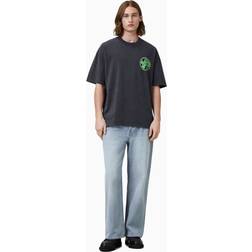 AllSaints Distortion Logo T-Shirt - Washed Black