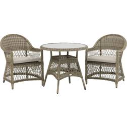 Bramblecrest RHS Rosemoor 2-Seater Round Garden Table & Chairs Latte Bistro Set