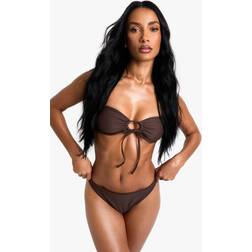 boohoo Womens Swimwear Essentials Bikini Brief - Brown