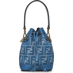 Fendi Denim Effekt FF Jacquard Väska - Blue