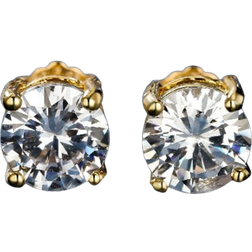 Shein 1pc Simple & Fashionable Four Prong Set Round Cubic Zirconia Stud Earring Minimalist Jewelry For Women