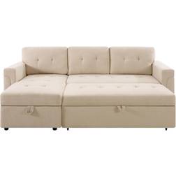 Naomi Home Reversible L-Shape Sleeper Sectional Sofa 84.6" 4 Seater