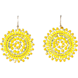 Shein Pair Style Handmade Woven Colorful Crystal Rice Beads Earrings Women Jewelry Suitable For Daily Wear