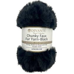 Divante Faux Fur Yarn Black