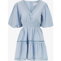 Malina Klänning Elvira V-neck Mini Dress - Blå