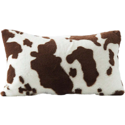Shein Cow Print Throw Örngott Vit, Brun (50x30cm)