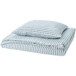 IKEA 1 Örngott 150x200 50x60 cm Mörk Gråblå Vit/Randig Påslakan Vit, Blå (200x150cm)