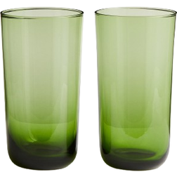 H&M Tall Beverage Glasses 2-Pack Green Drinking Glass 2pcs