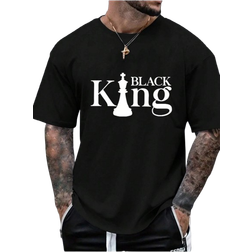 Shein Men Round Neck Letter Printed Casual Commuting TShirt