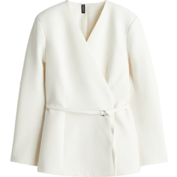 H&M Belted Wrap Blazer - White