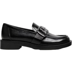 Stradivarius Sorte Loafers Med Spændedetalje
