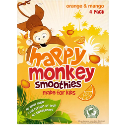 Happy Monkey Happy Monkey Orange & Mango Kids Smoothie, 4 180ml 72cl 4pcs 1pack