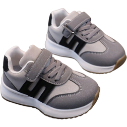 Shein pair Unisex PU Sports Shoes With Hook And Loop Strap Fashionable And Comfortable For Everyday Wear Childrens Shoes