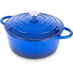 nuovva Cast Iron Dutch Oven with Lid Ovenproof with lid 1.6 gal 11 "