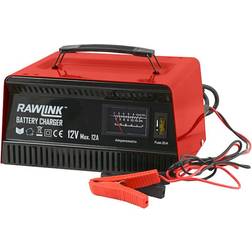 RawLink Batterilader m. Amperemeter - 12V 12A