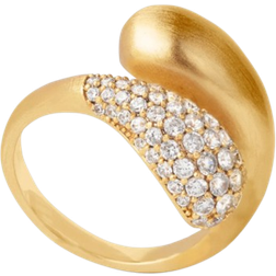 ByBiehl Forgyldt ocean flow duo ring med zirkonia sten 5-4207a-gp