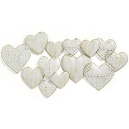 Dunelm White Hearts Metal White Wall Decor 89x45cm