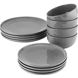 Procook Stockholm Tableware - Charcoal Stoneware Dinner Set 12pcs