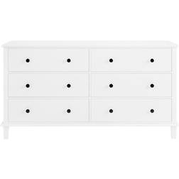 White Painted Wide 6 Marlowe Chest of Drawer 150x82cm