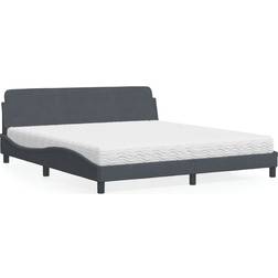 vidaXL med madrass mörkgrå Ramsäng 185x218cm