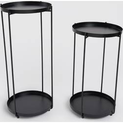 OHS Set Of 2 Metal - Black Bedside Table 26x26cm 2pcs