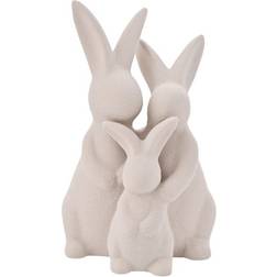 Family of Bunnies Ceramic Grey One Size Figurine 13.4cm 3pcs