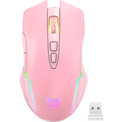 Onikuma CW905 Pink 2.4G Wireless Gaming Mouse 7 Knapper