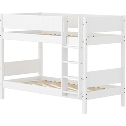 Flexa White Køjeseng Med Riller 90x200 Cm Hvid Våningssäng 110x210cm