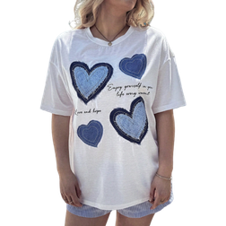 Shein Oversized Tees Casual Minimalist Design Round Neck Short Sleeve Loose Fit Plus TShirt