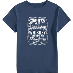 Shein Tennessee Whiskey TShirt Smooth As Tennessee Whiskey Sweet As Strawberry Wine Country Music Whiskey Lover Womens Casual Short Sleeve Crew Neck TopGrap