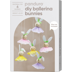 Panduro Hobby DIY-kit Ballerina Bunnies påskpyssel för söta 6 ballerina-kaniner
