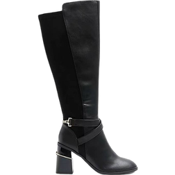 River Island Womens Black Heeled High Leg Boots Black