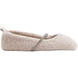 River Island Borg Ballet Slippers - Grey