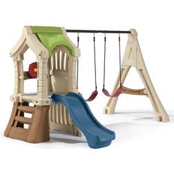 Step2 Play Up Gym Set Kids Outdoor Swing Set with Slide Plastic Play Set with Swings
