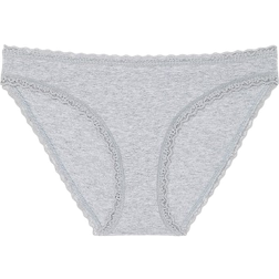 Victoria's Secret Lacie Lace-Trim Cotton Bikini Panty - Grey
