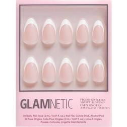 Glamnetic Press On Nails - Ma Damn French Tip Nails, UV Finish 30-pack