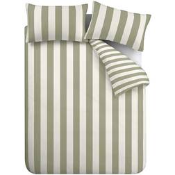 Catherine Lansfield Cove Stripe Reversible Set Duvet Cover Green (230x220cm)