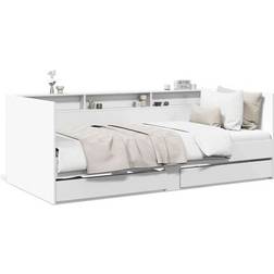 vidaXL Daybed with Drawers 90 x 200 cm Black 101.5x203cm