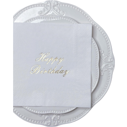 Shein 16pcs/set Birthday Slogan Graphic Disposable Napkin, Simple Slogan Graphic Disposable Dinner Napkin For Birthday Party