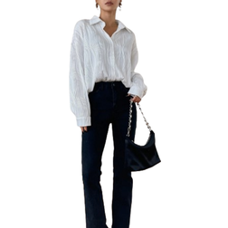 Shain Textured Drop Shoulder Button Front Shirt